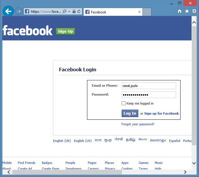 Facebook Login